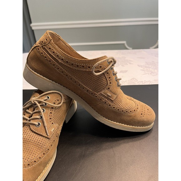 Johnston & Murphy Wingtip Dress Shoes Suede Brown Leather Lace Up Men’s 8M - Picture 3 of 16